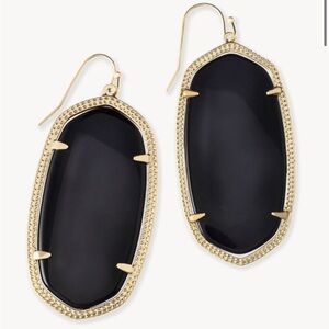 Kendra Scott Danielle Gold Drop Earrings in Black Opaque Glass